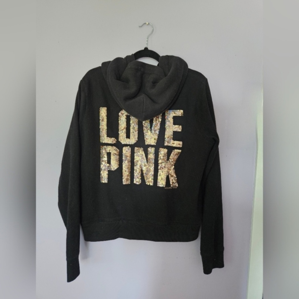 PINK Vintage Faux Fur-Lined Zip-Up Hoodie